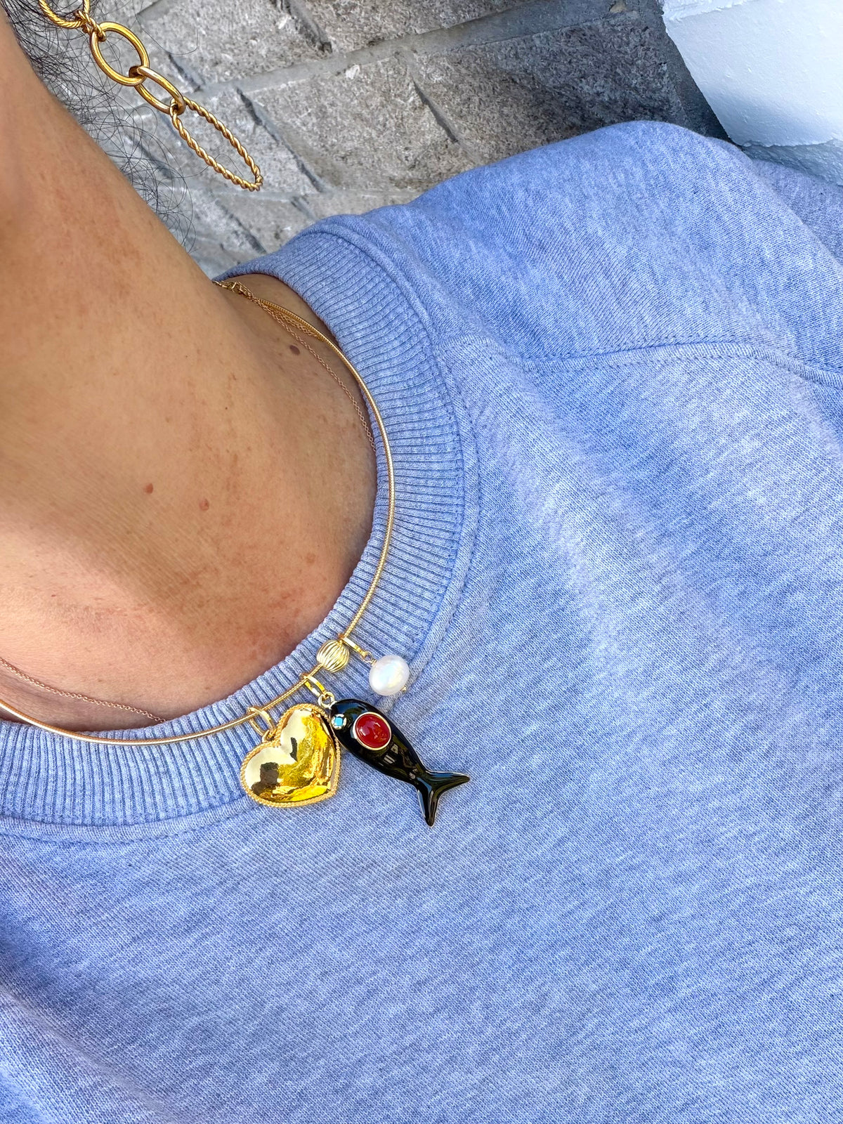 Ras du cou necklace with pendants