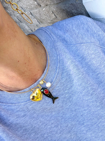 Ras du cou necklace with pendants