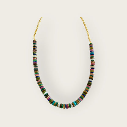 Necklace with gemstone discs