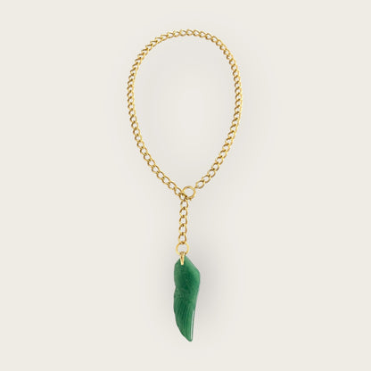 Adjustable necklace with Aventurine wing