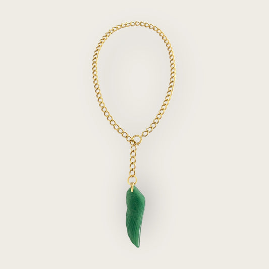 Adjustable necklace with Aventurine wing