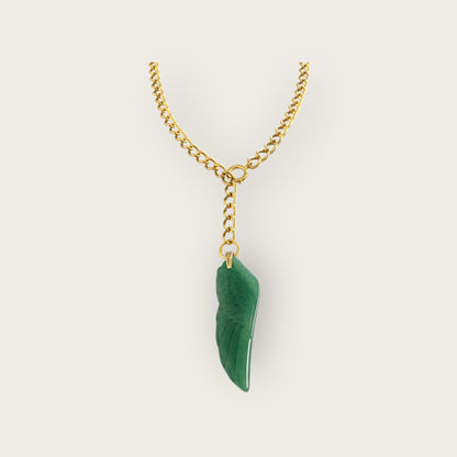Adjustable necklace with Aventurine wing
