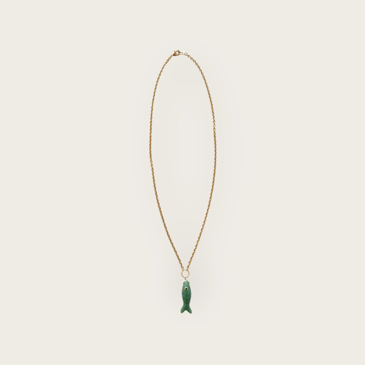Long Aventurine fish necklace