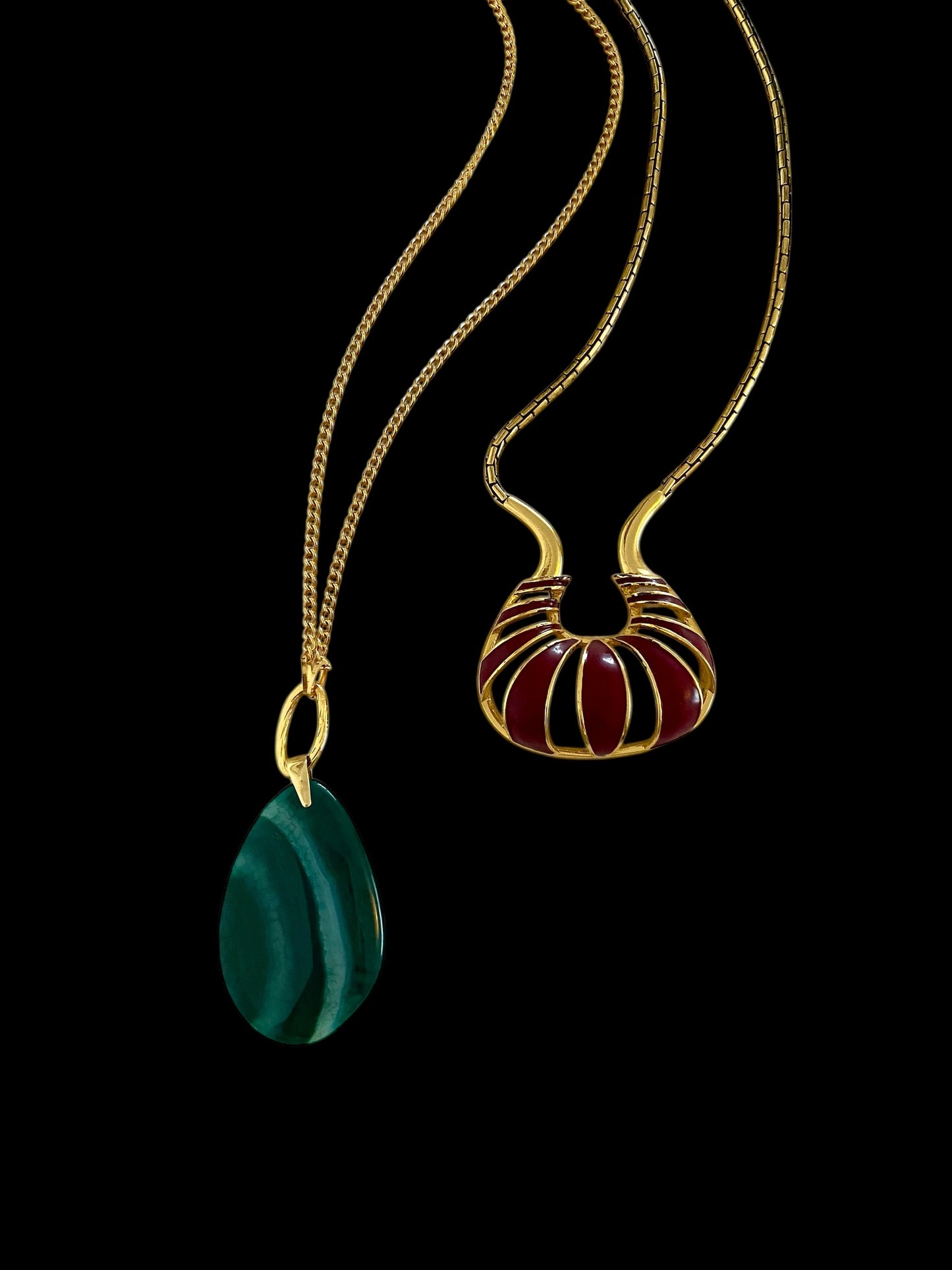 Long green Agate necklace