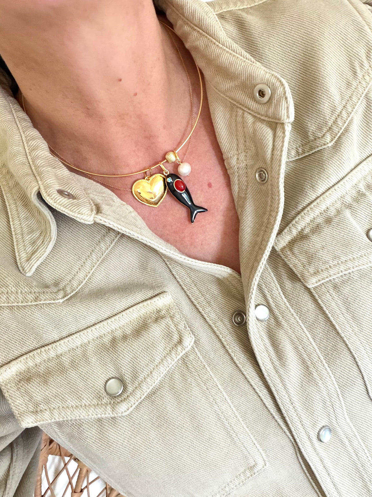 Ras du cou necklace with pendants