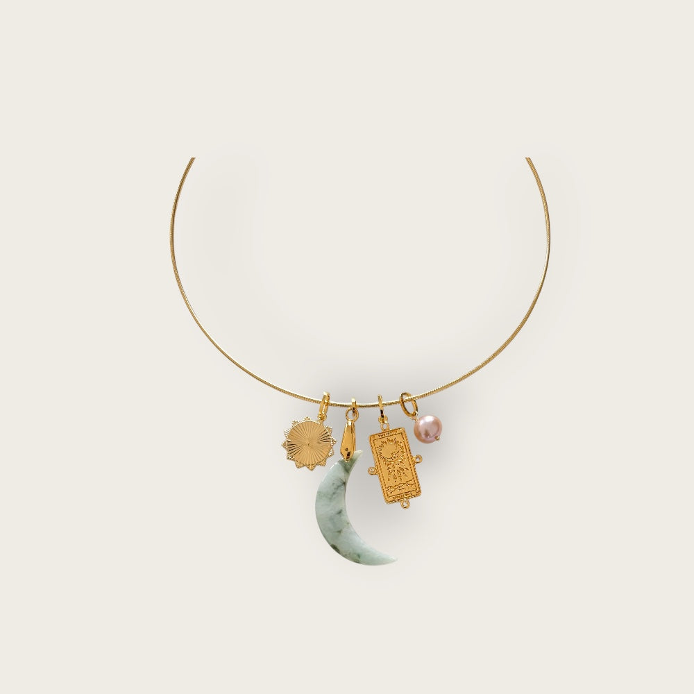Soft ras du cou necklace with pendants