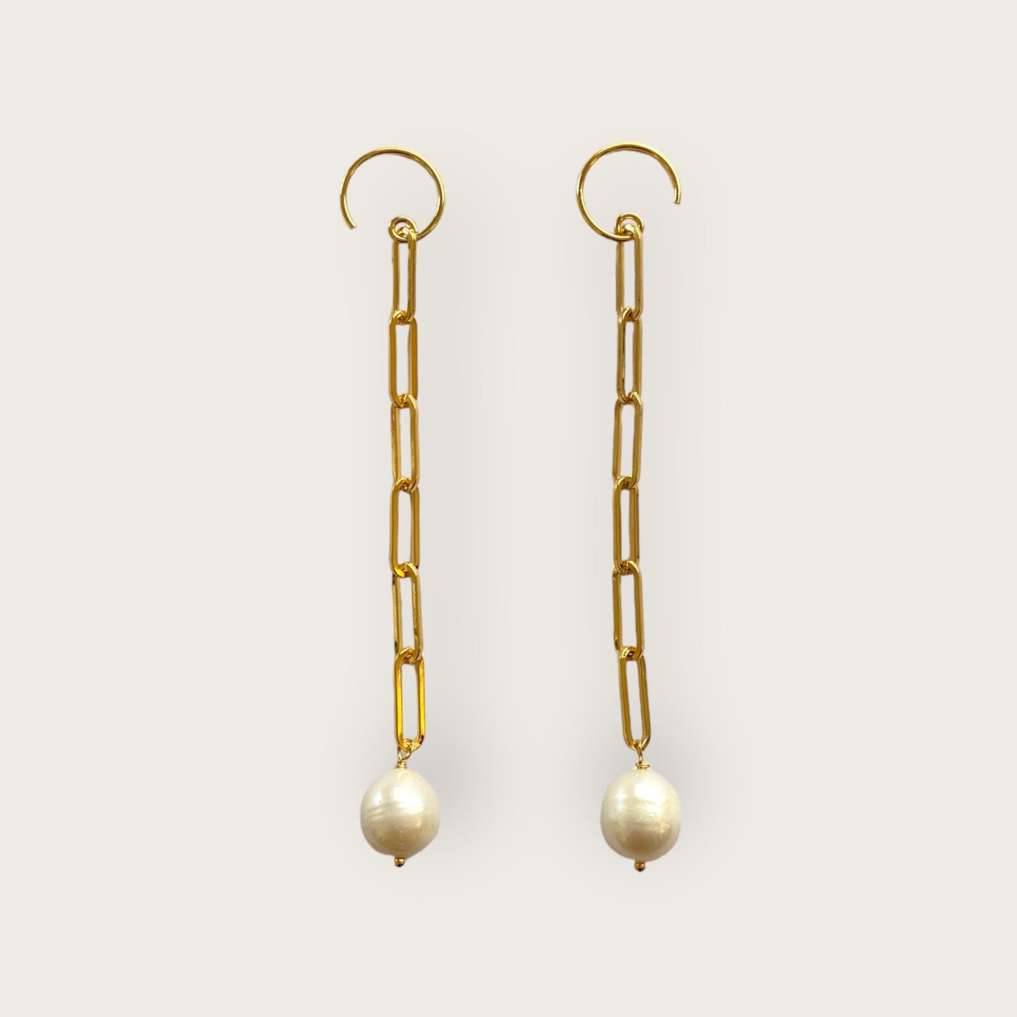 Long pearl earrings