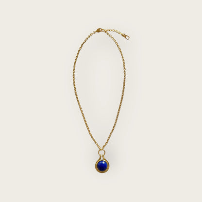 Necklace with lapis lazuli talisman