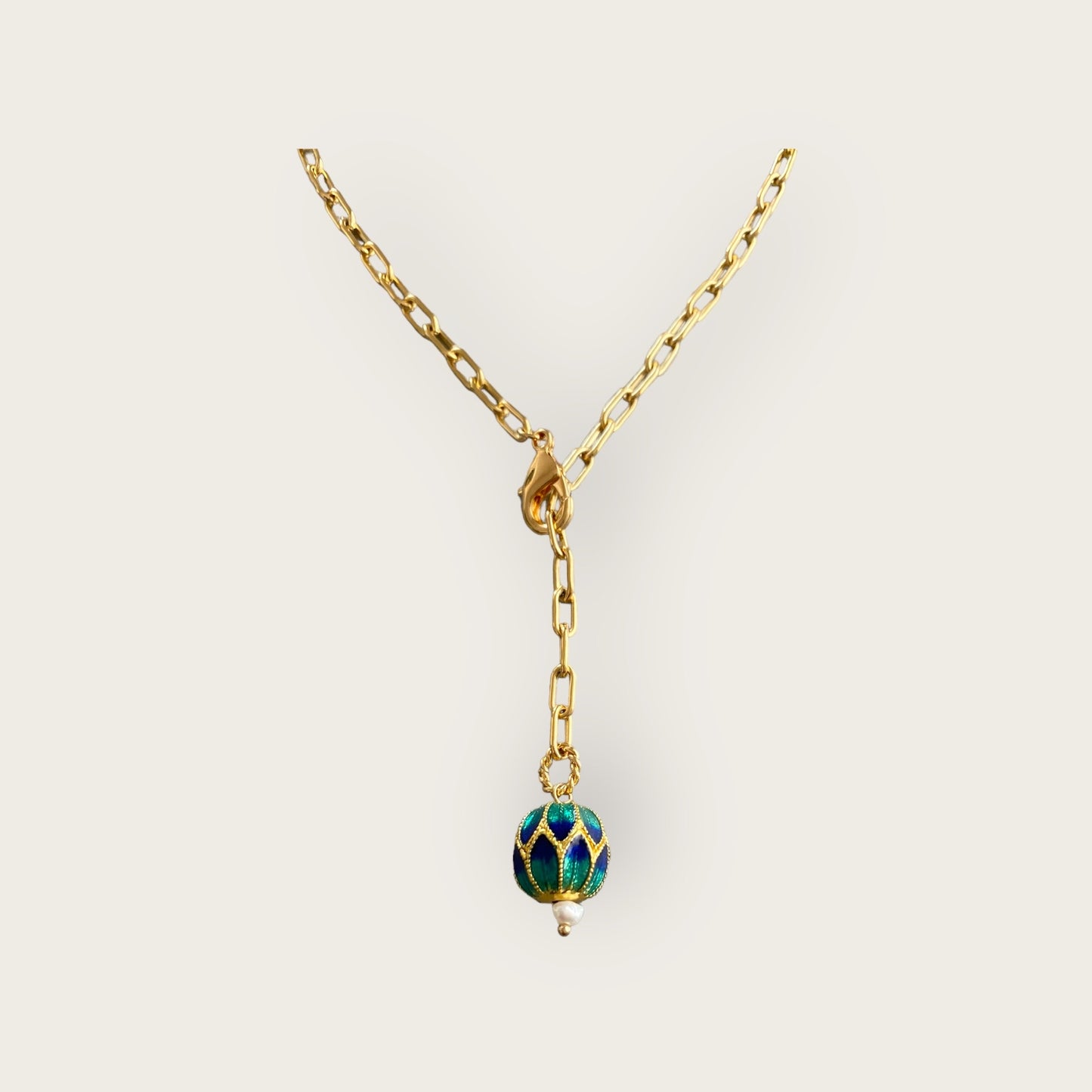 Enamel ball necklace