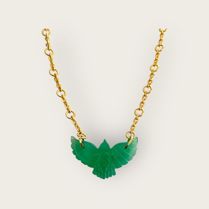 Necklace with Eagle in Chrysoprase