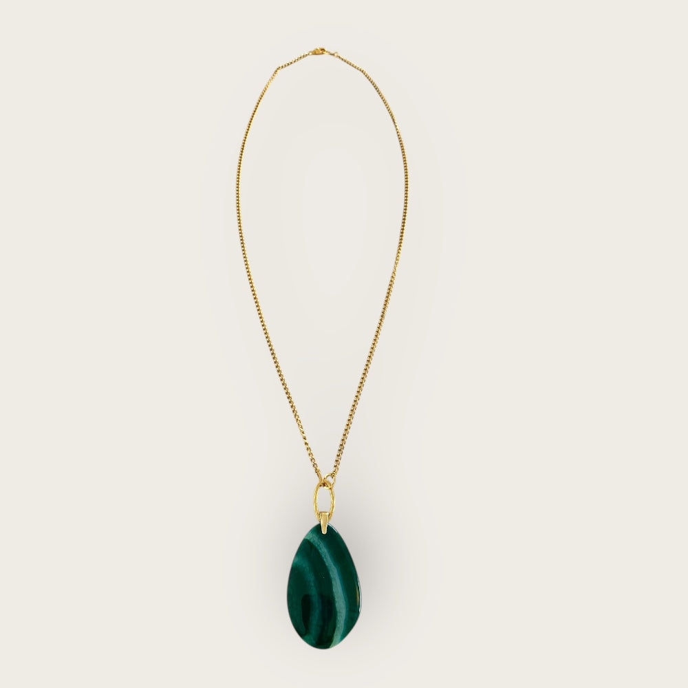 Long green Agate necklace