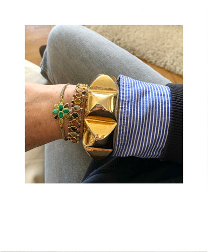 Bracelet with Malachite and gemstones