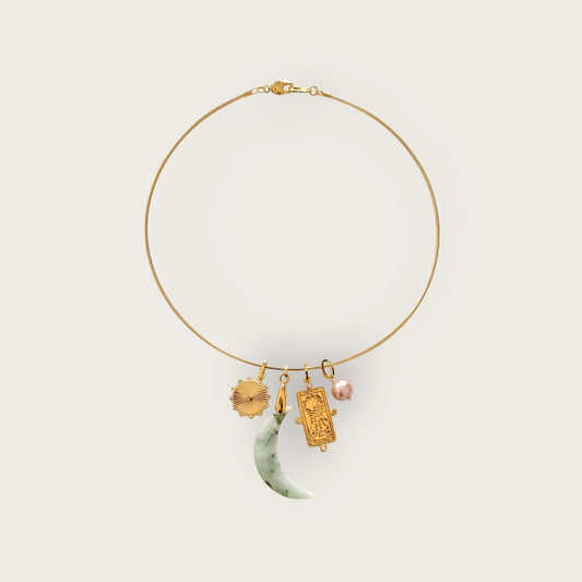 Soft ras du cou necklace with pendants