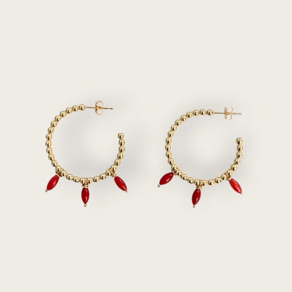 Hoops with coral