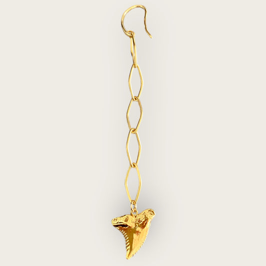 Long single tooth earring