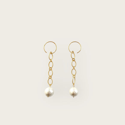 Long pearl earrings
