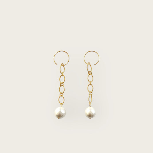 Long pearl earrings