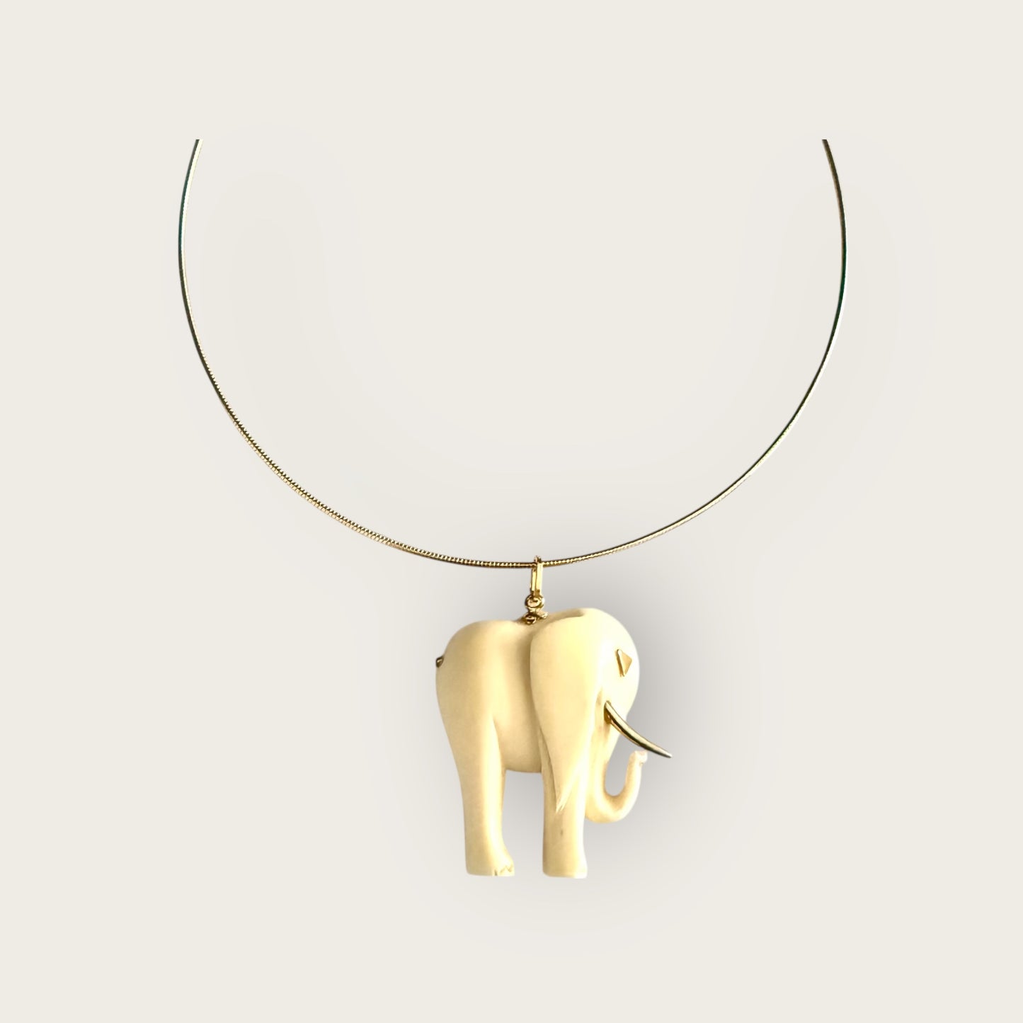 Vintage Elephant with ras du cou necklace